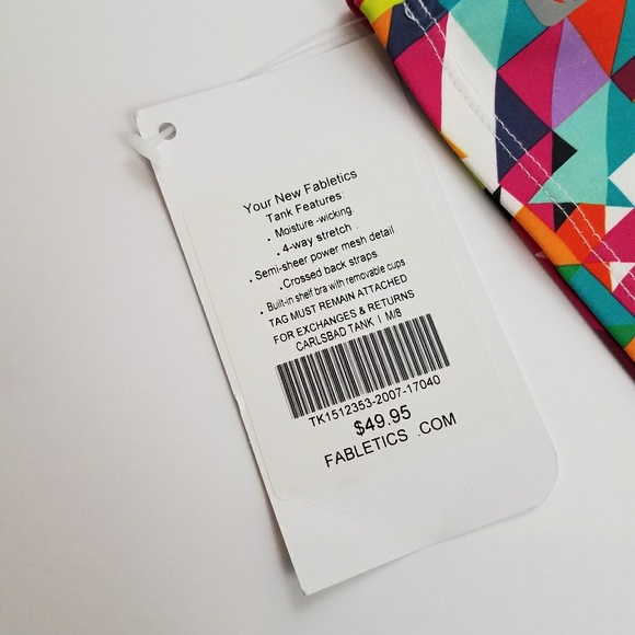 Fabletics Colorful Geometric Open Back Tank NWT - Picture 5 of 5